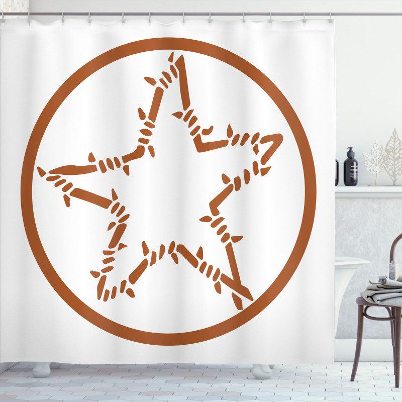 Barbed Wire Star Shower Curtain