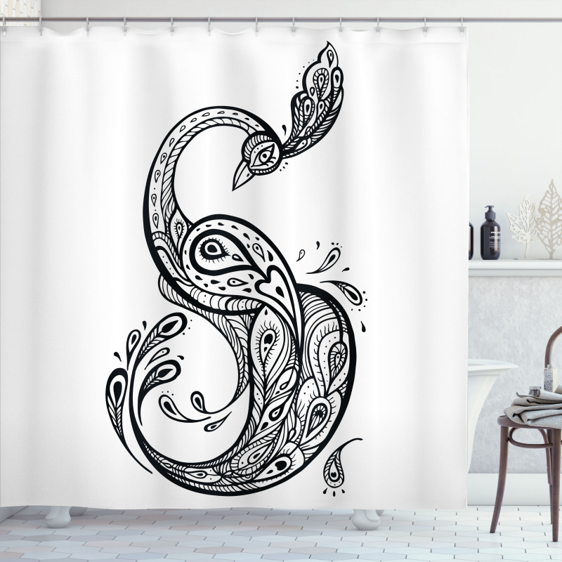 Oriental Peacock Shower Curtain