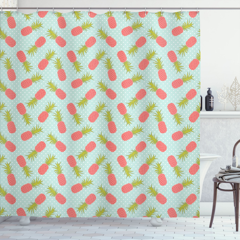 Doodle Style Pineapple Shower Curtain