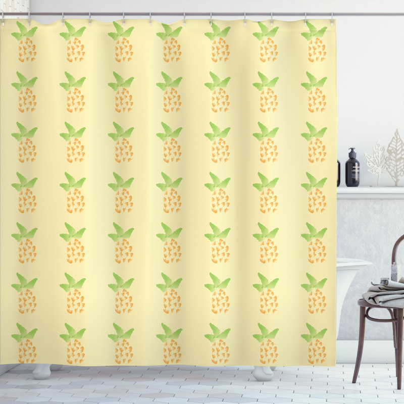 Watercolor Pineapple Shower Curtain