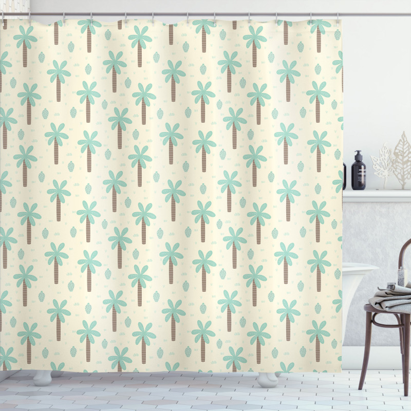 Cartoon Forest Cactus Shower Curtain