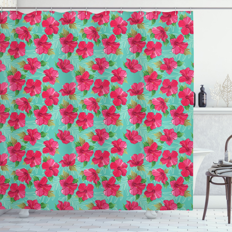 Botanical Hibiscus Shower Curtain
