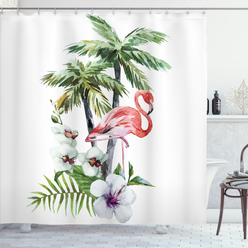 Watercolor Art Trees Shower Curtain