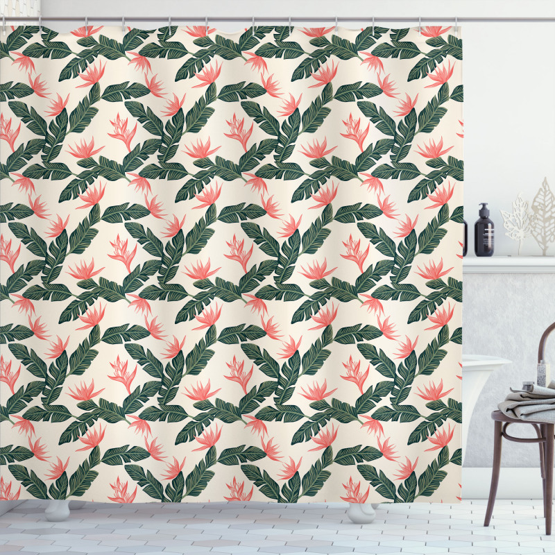 Exotic Flora and Leaves Shower Curtain
