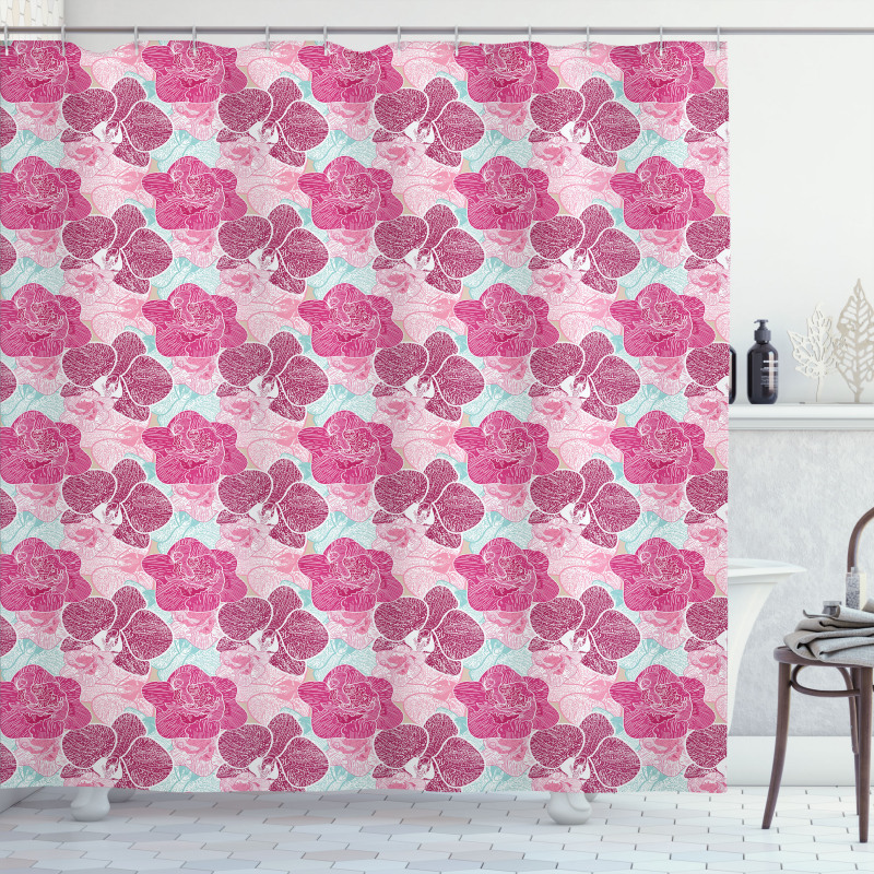 Orchid Grunge Shower Curtain
