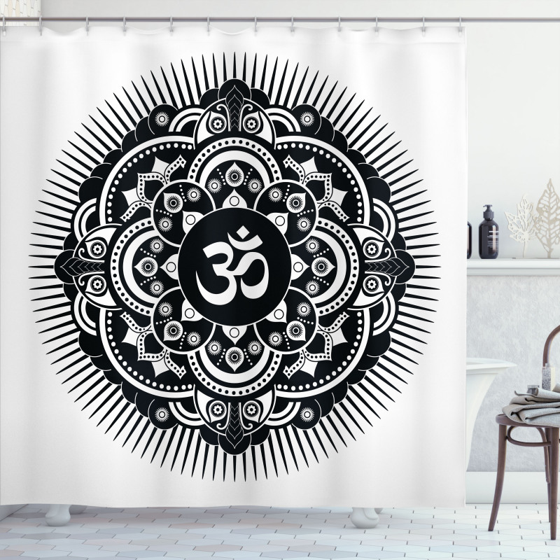 Oriental Tattoo Art Mandala Shower Curtain