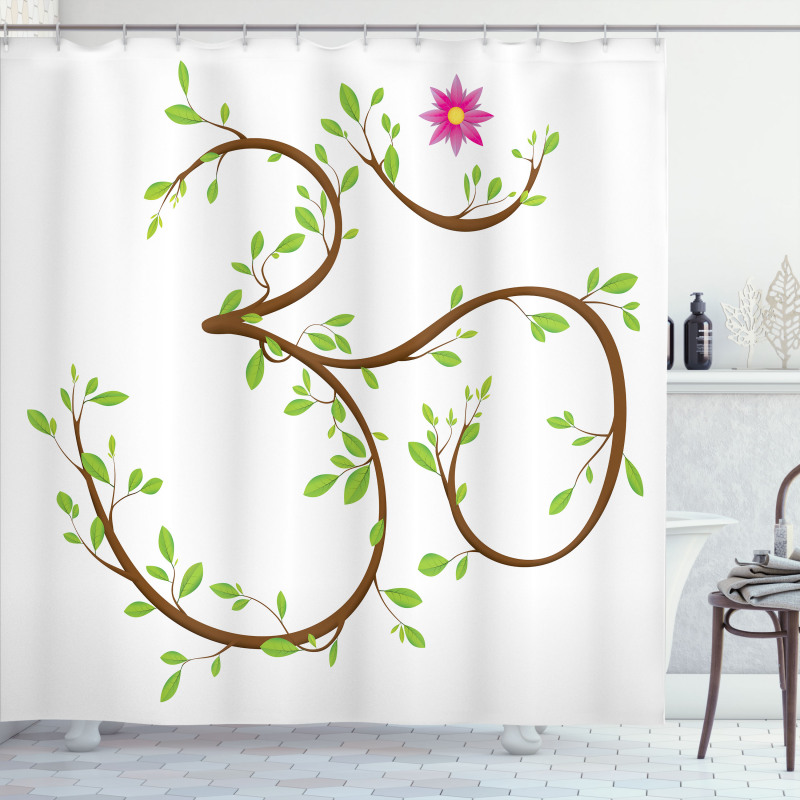 Mystical Symbol Leaves Shower Curtain