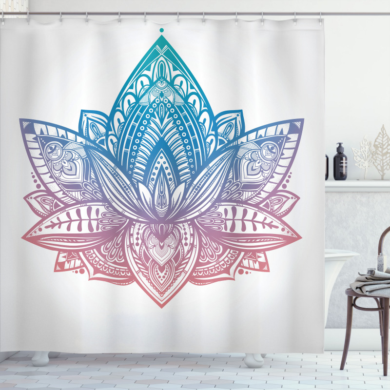 Tribal Boho Lotus Flower Shower Curtain