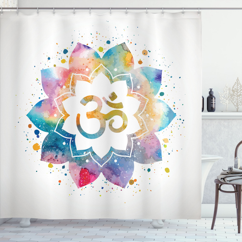 Timeless Sign on Lotus Form Shower Curtain