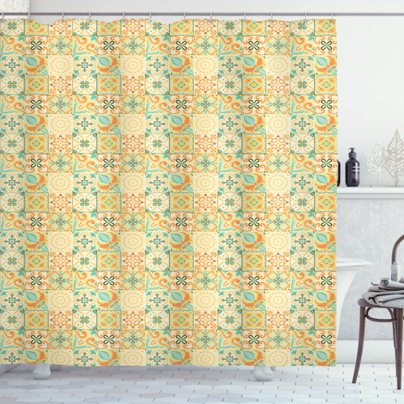 Italian Floral Pattern Shower Curtain