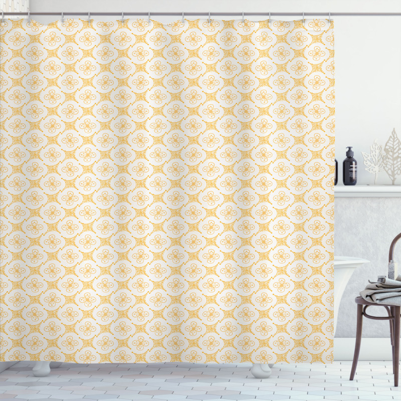 Blossoms Abstract Shapes Shower Curtain