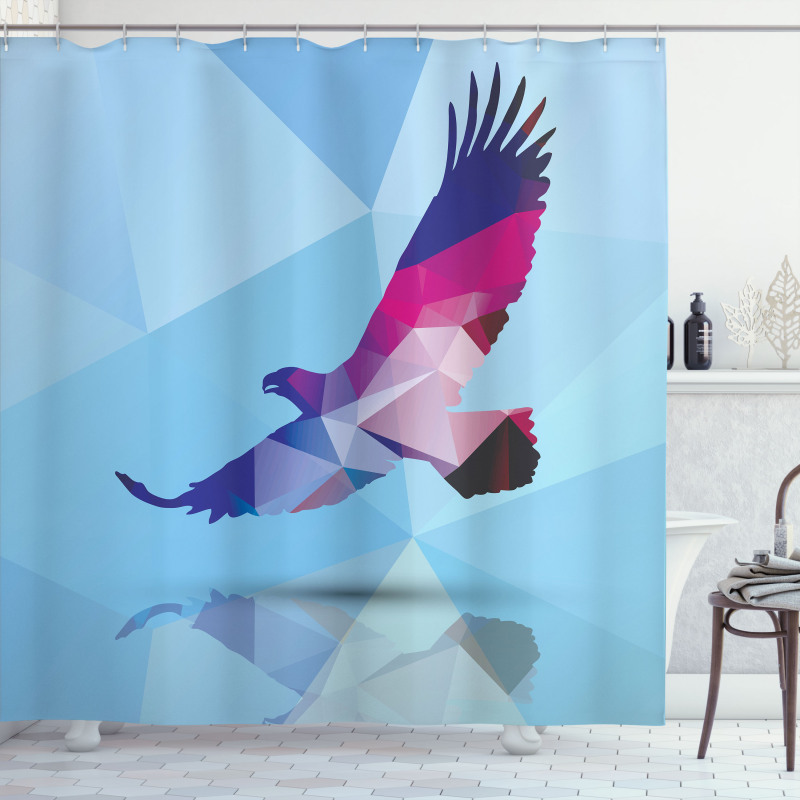 Polygonal Bird Design Shower Curtain