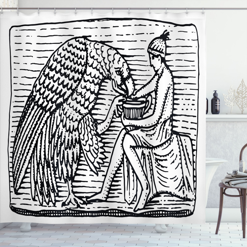 Greek Man and Eagle Shower Curtain