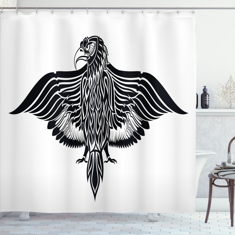 Traditional Heraldic Bird Shower Curtain