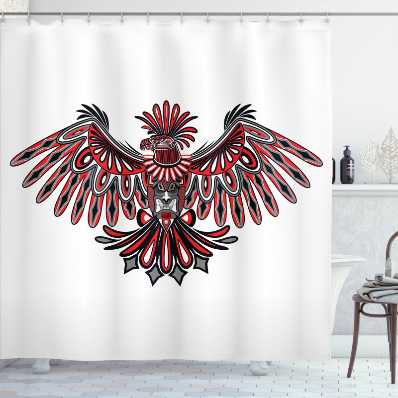 Haida Art Style Eagle Shower Curtain