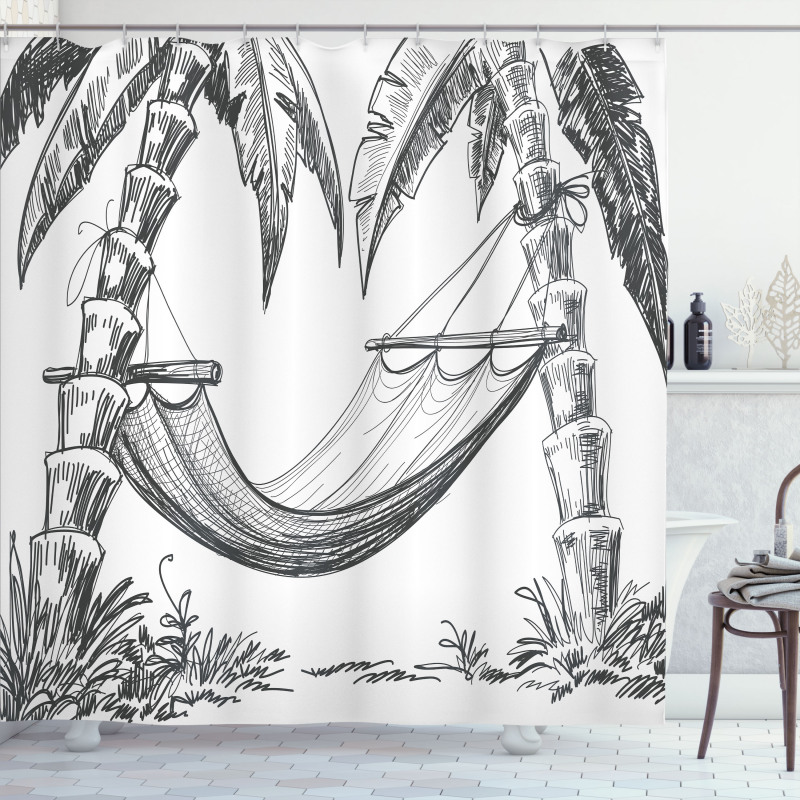 Hammock Palm Trees Shower Curtain