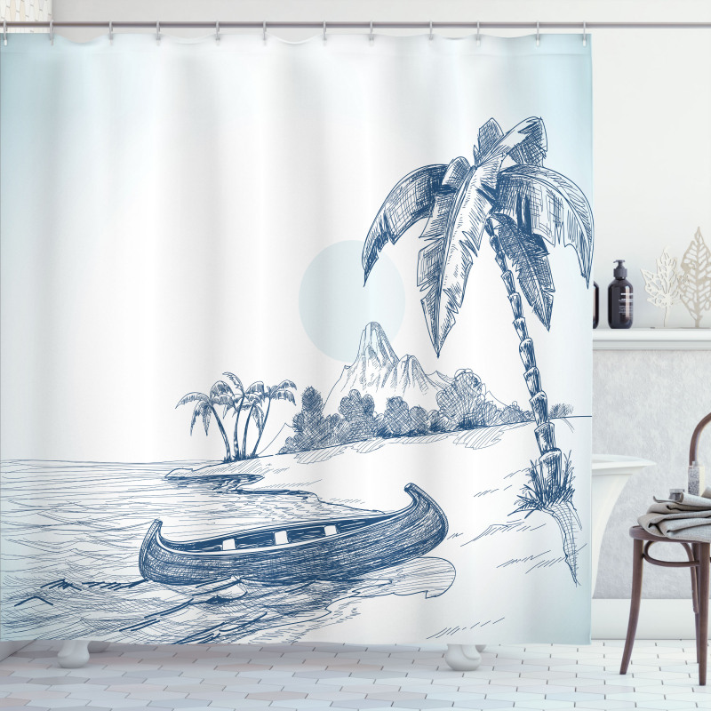 Island Beach Art Shower Curtain