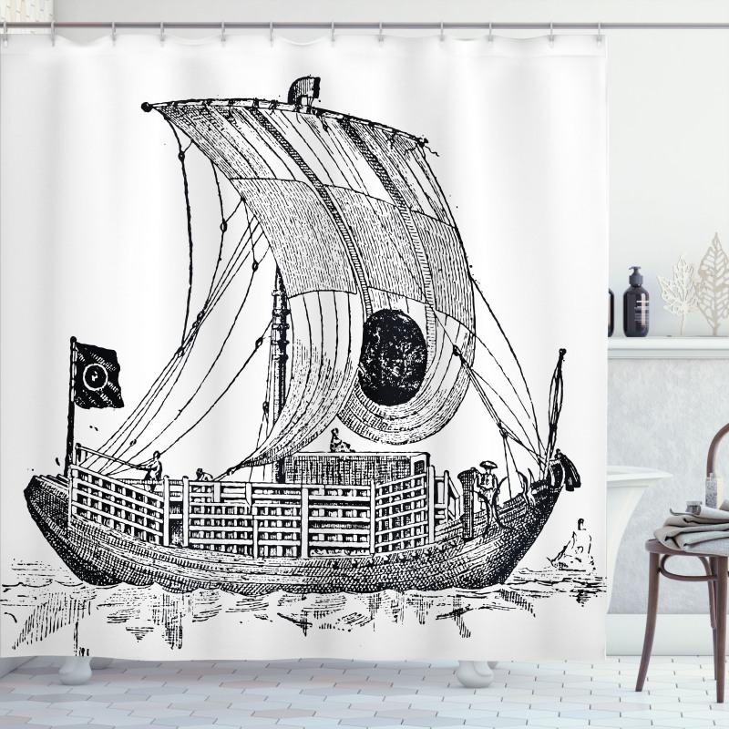 Chinese Sailboat Shower Curtain