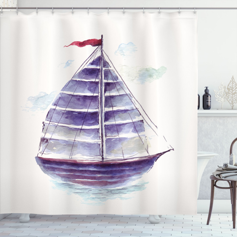Retro Ship Antique Shower Curtain