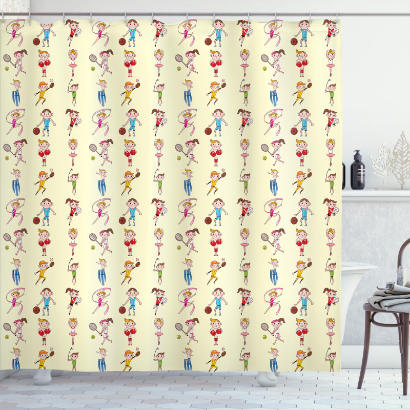 Little Athletes Shower Curtain