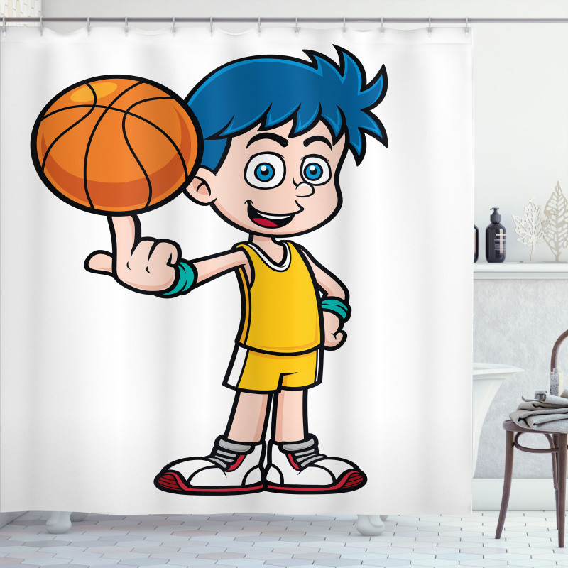 Boys Basketball Shower Curtain