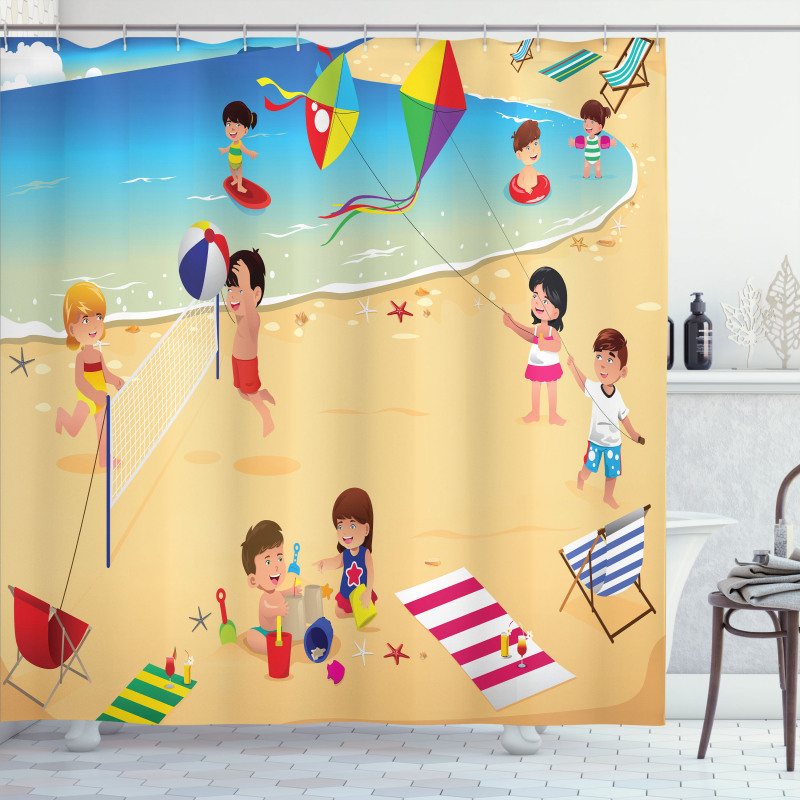 Beach Volleyball Shower Curtain