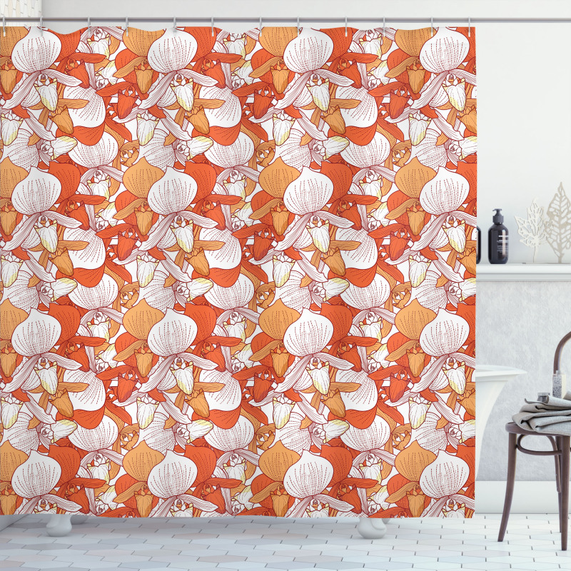 Retro Orchid Bouquet Shower Curtain