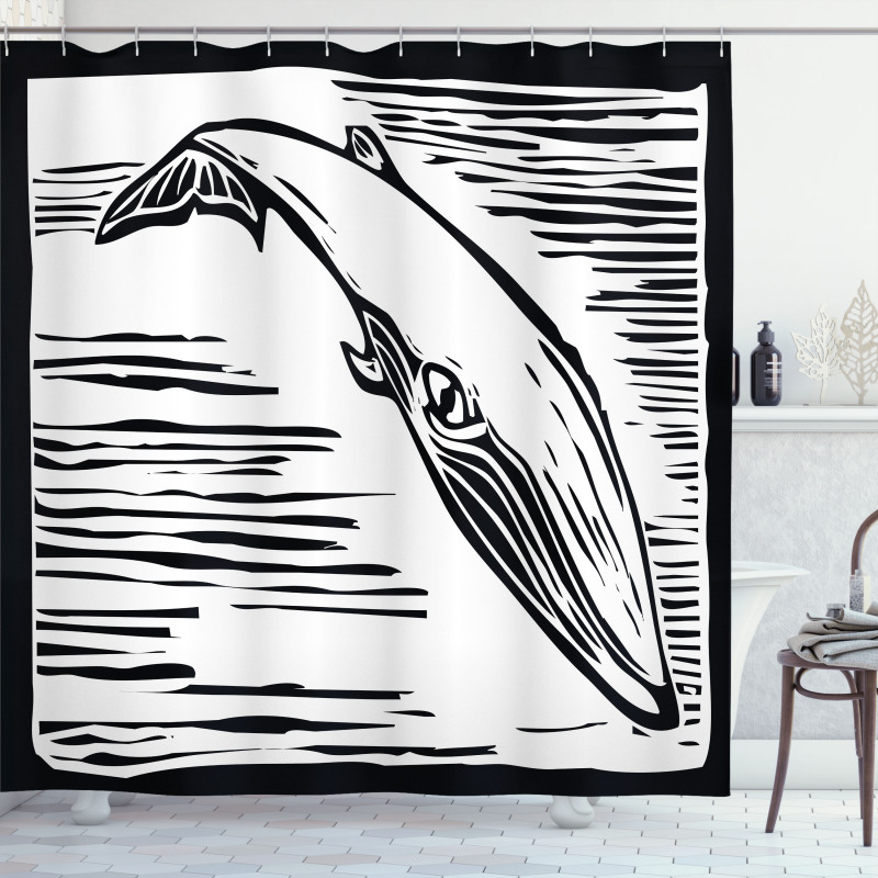 Vintage Style Sea Mammal Shower Curtain