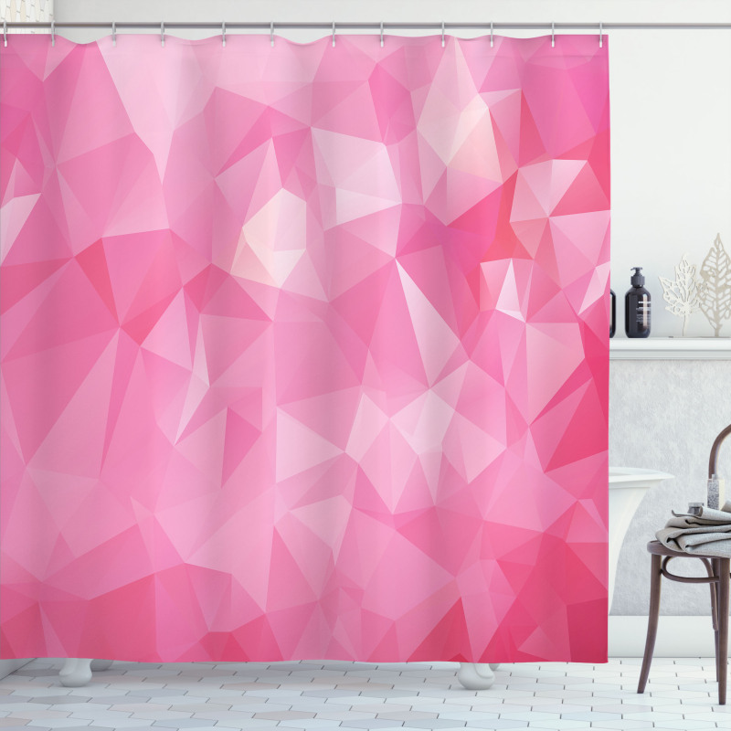 Abstract Polygonal Fractal Shower Curtain