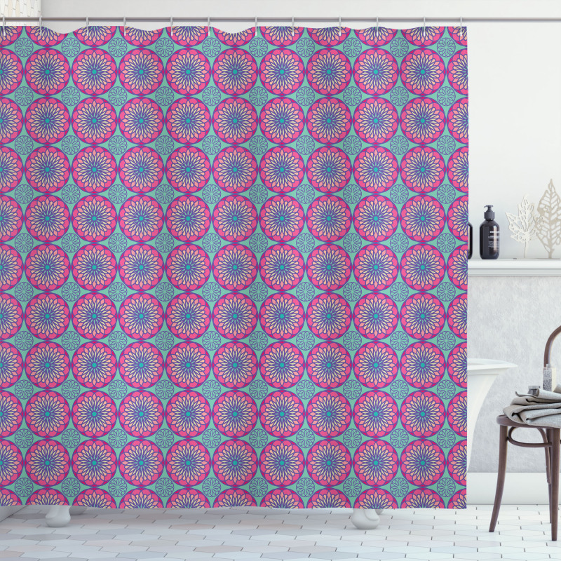 Geometric Petals Art Design Shower Curtain