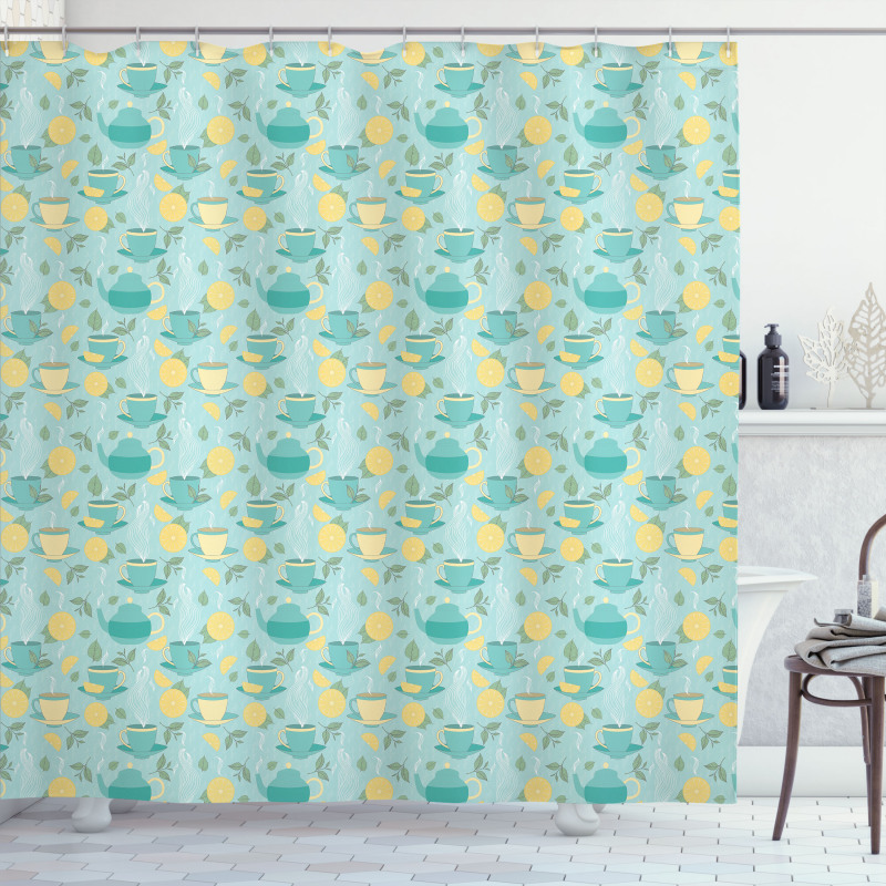 Piping Hot Lemon Tea Shower Curtain