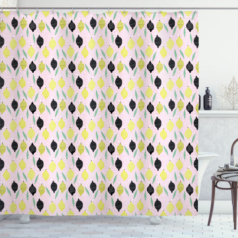 Crocked Line Lemons Shower Curtain