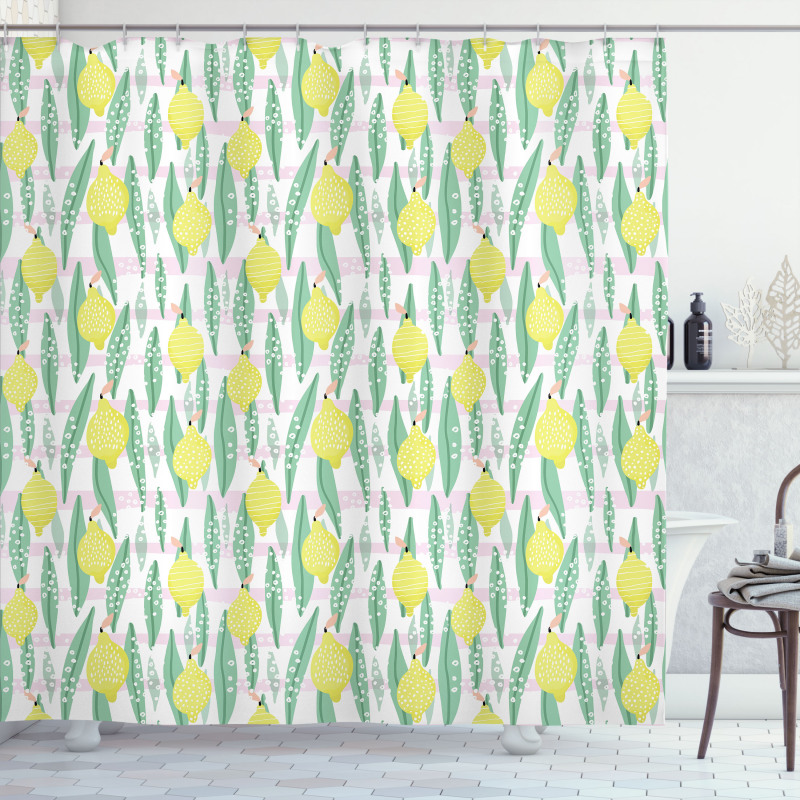 Lemon Leaves Shower Curtain