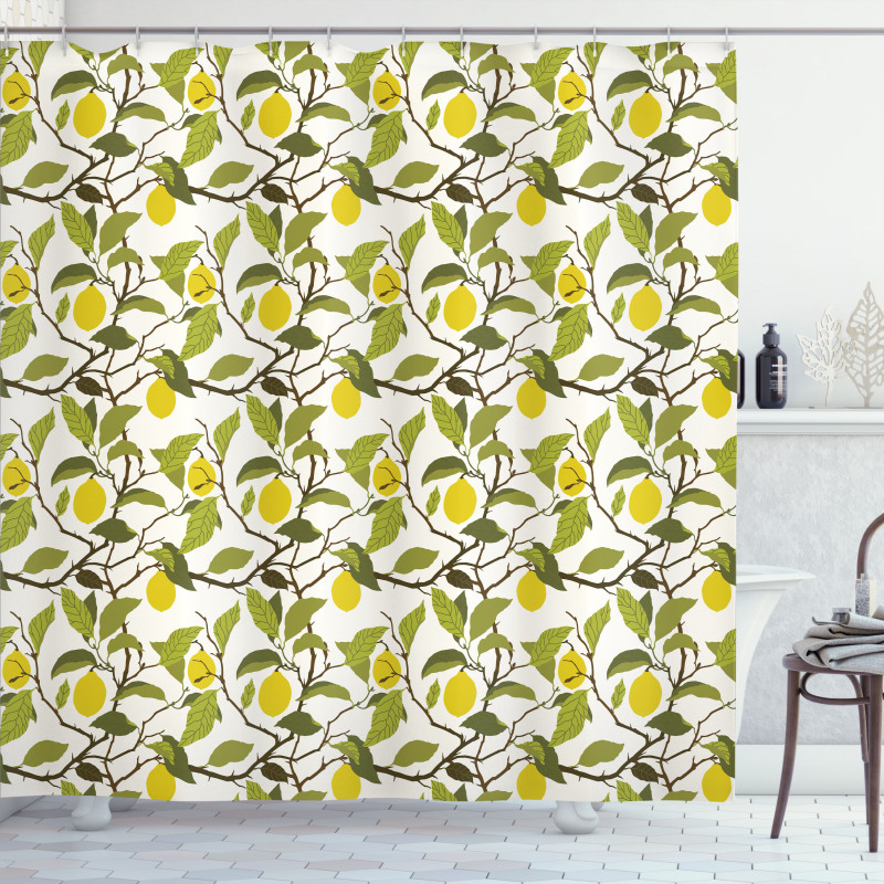 Bloomeless Lemon Tree Shower Curtain