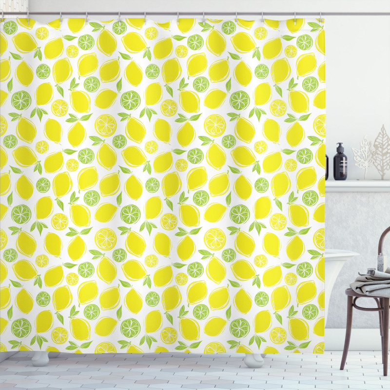 Simplistic Citrus Fruits Shower Curtain