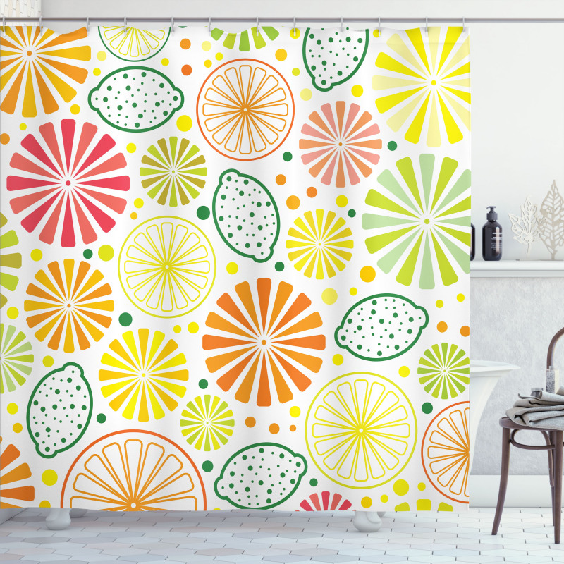 Tropical Clementine Shower Curtain