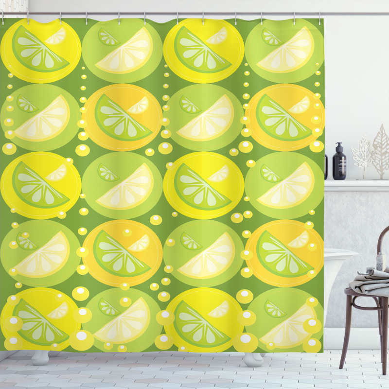 Trapped Limes in Cells Shower Curtain