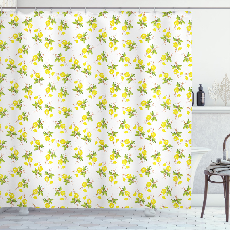 Watercolored Lemons Shower Curtain