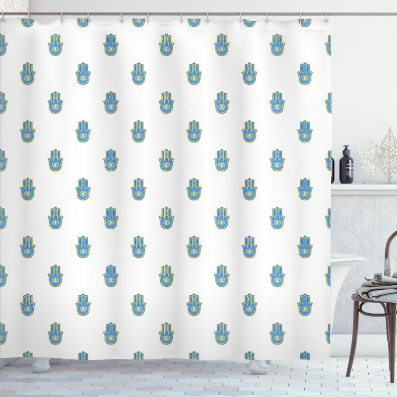 Bicolor Oriental Hand Shower Curtain