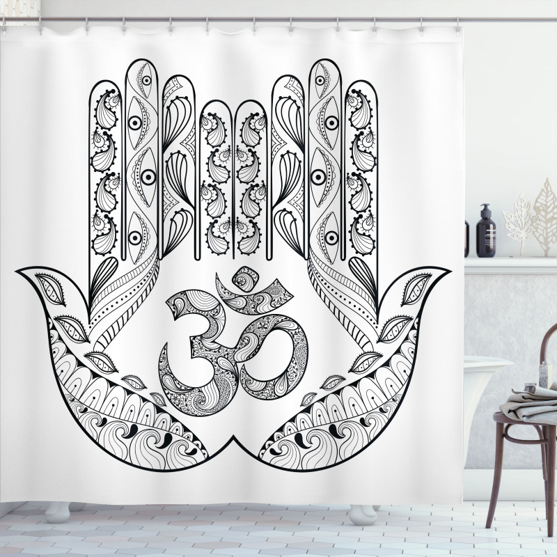 Tribal Zentangle Pattern Shower Curtain