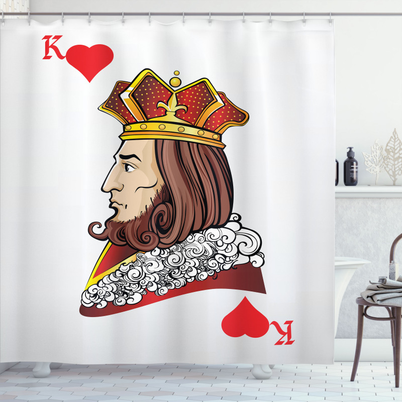 King of Heart Play Card Shower Curtain