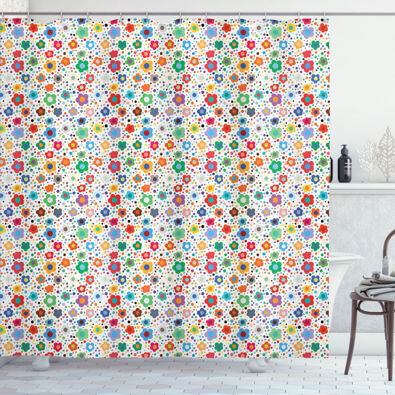 Hippie Style Petals Shower Curtain