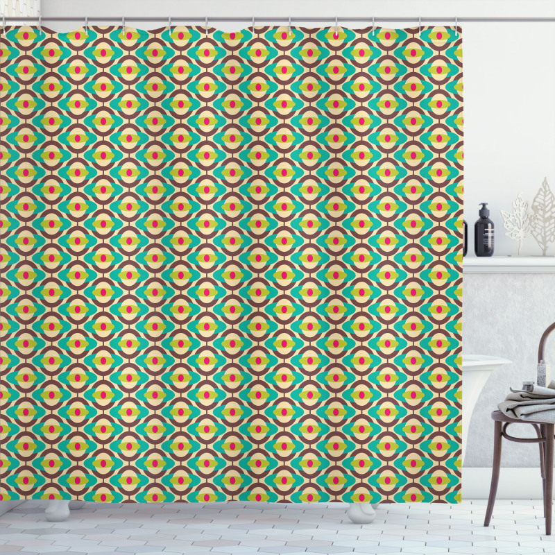 Groovy Oval Pattern Shower Curtain