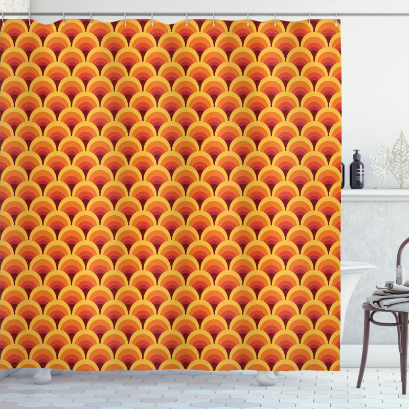 Squama in Warm Colors Shower Curtain