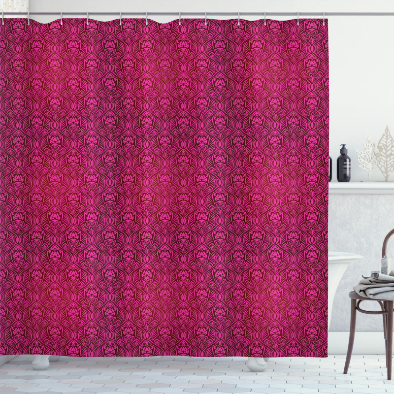 Monochrome Flowers Shower Curtain