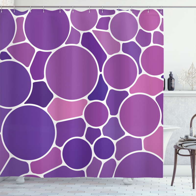 Retro Glass Motif Shower Curtain