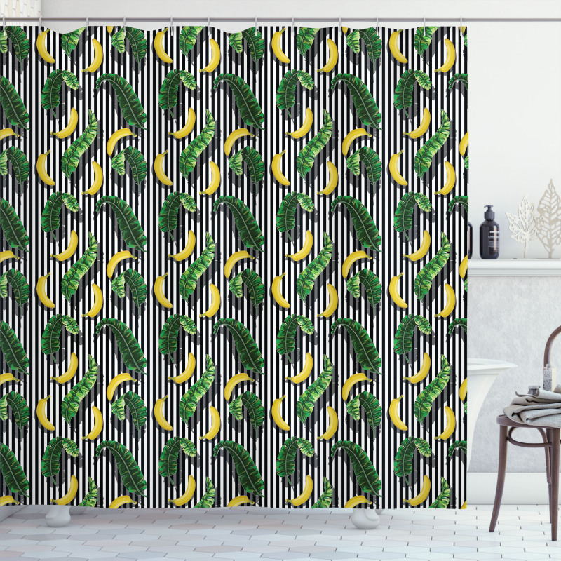 Yummy Banana and Leaves Shower Curtain