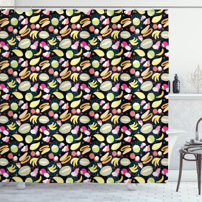Graphic Exotic Fruits Shower Curtain