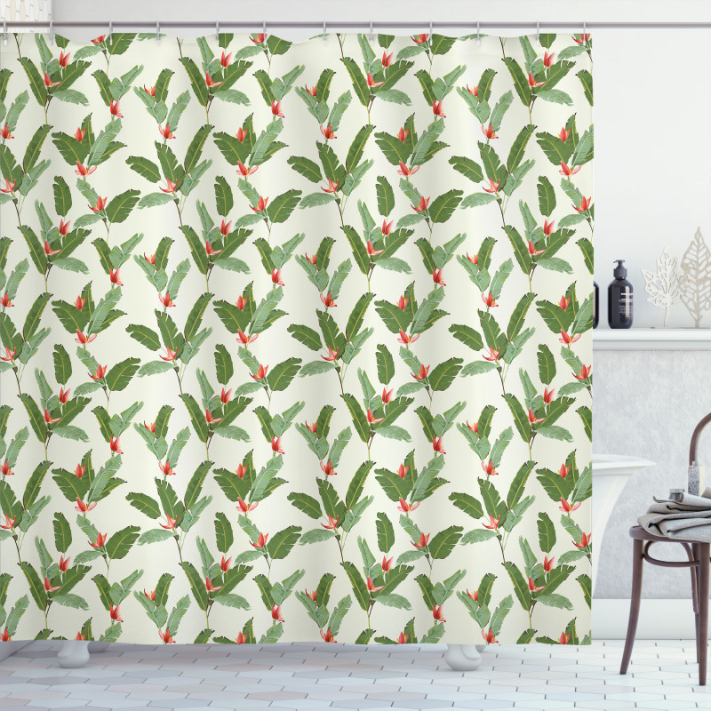 Palm Leaves and Banana Shower Curtain