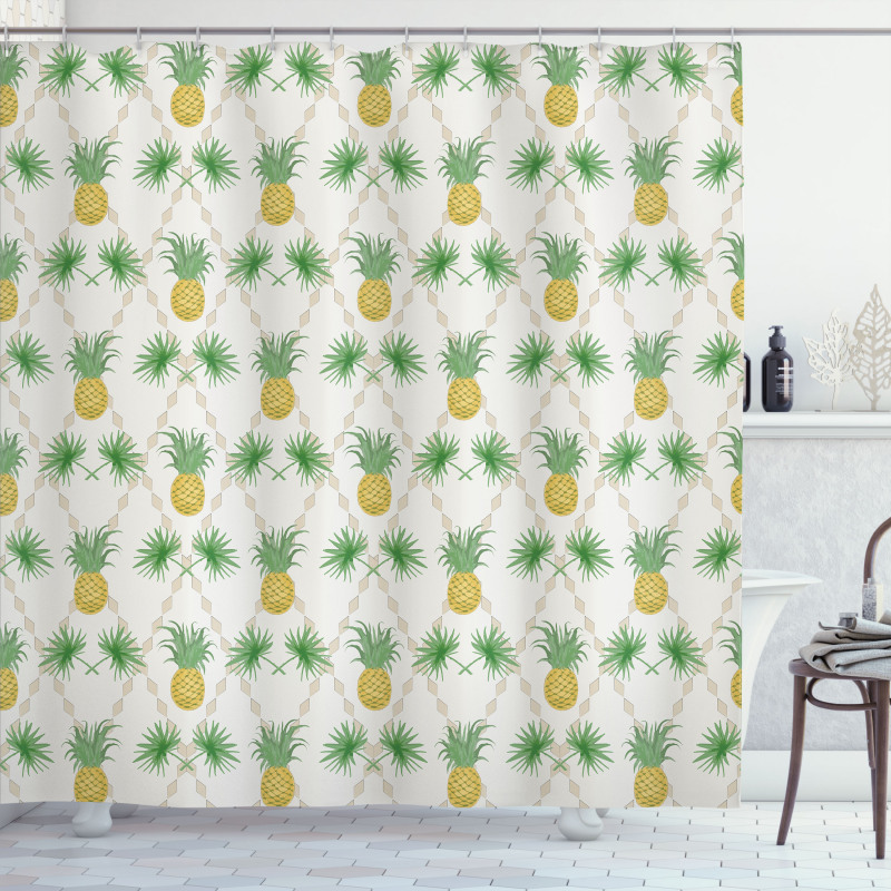 Palm Tree Pineapples Shower Curtain